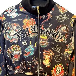 Authentic Ed Hardy zip up jacket street wear size Medium Y2K fashion NWT
